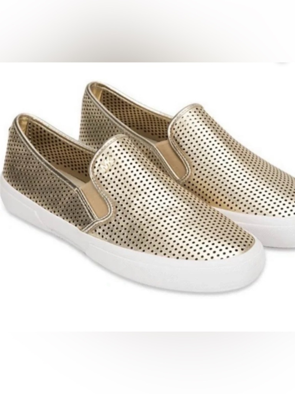Michael Kors | Metallic Gold Leather Perforated Slip-on Sneaker | Size 9